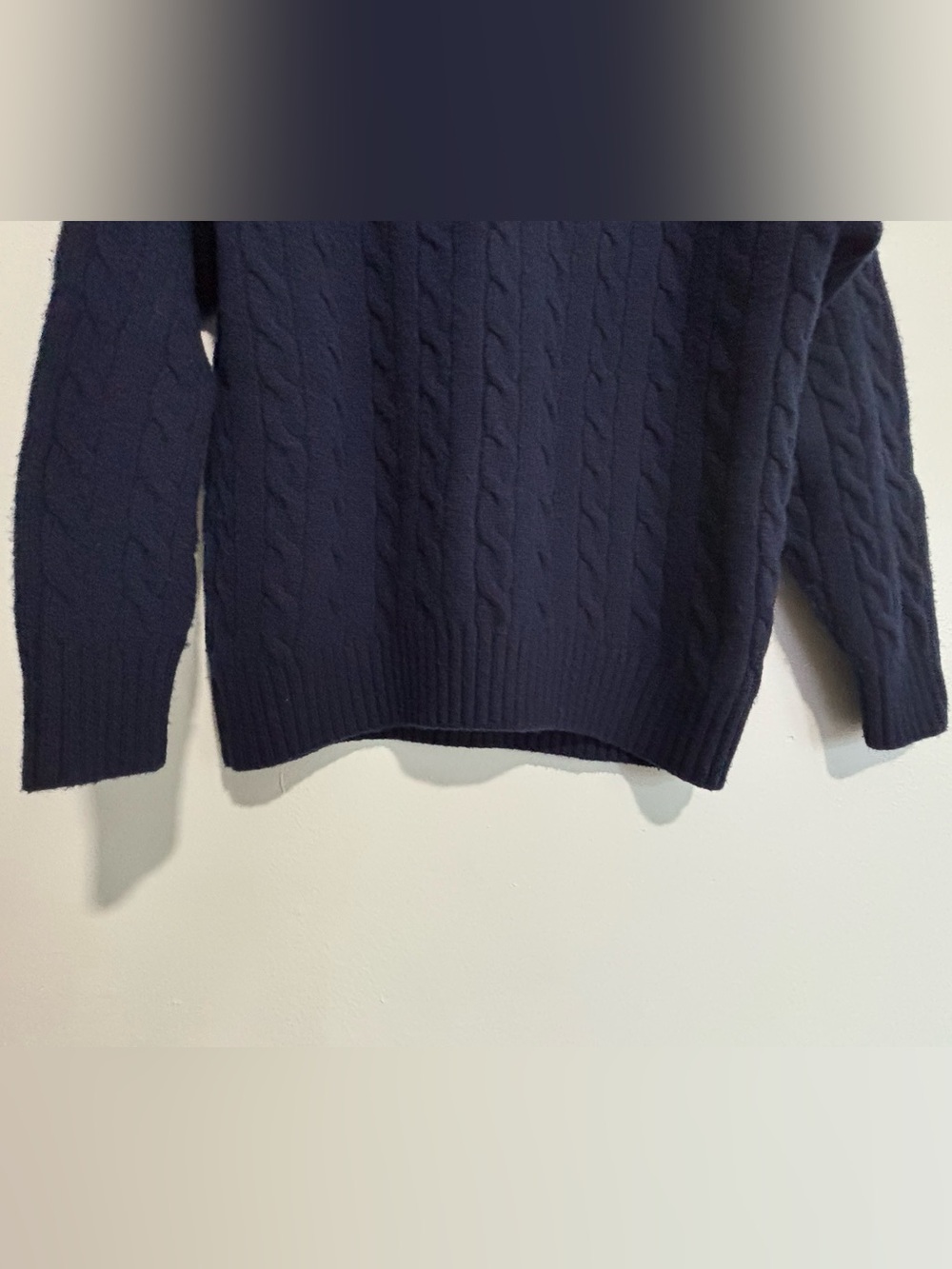 Sunday Best - Navy Cable Knit Crewneck Sweater - Picture 5 of 10
